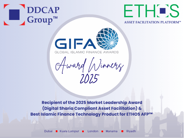 DDCAP Group™ received the GIFA Market Leadership Award (Digital Sharia Compliant Asset Facilitation) 2025, in addition to being the recipient of the Best Islamic Finance Technology Product for ETHOS AFP™ at the 15th Global Islamic Finance Awards